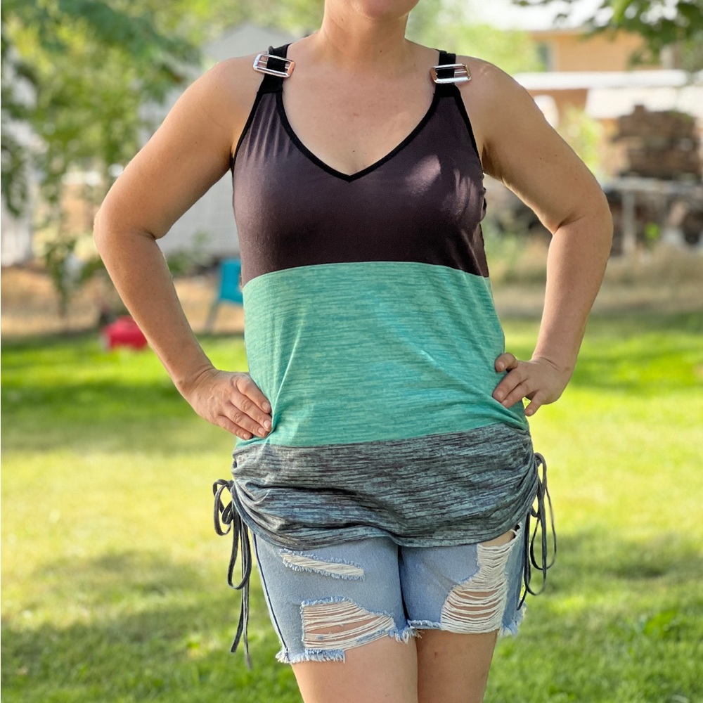 Loose Fitting, Teal / Turquoise Tank Top